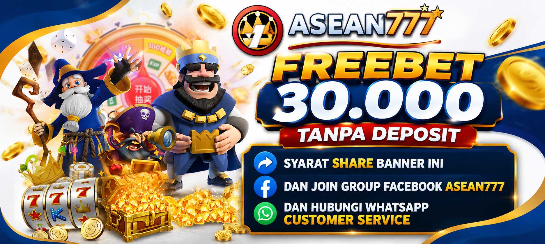 Freebet Rp30.000 Tanpa Deposit ASEAN777